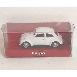 Herpa VW Volkswagon Beetle Kafer Diecast 1:87 Scale White Factory Sealed